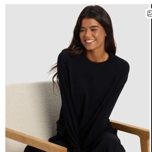 Cozy Earth Women's Black Brushed Bamboo Pullover and Sweatpants set